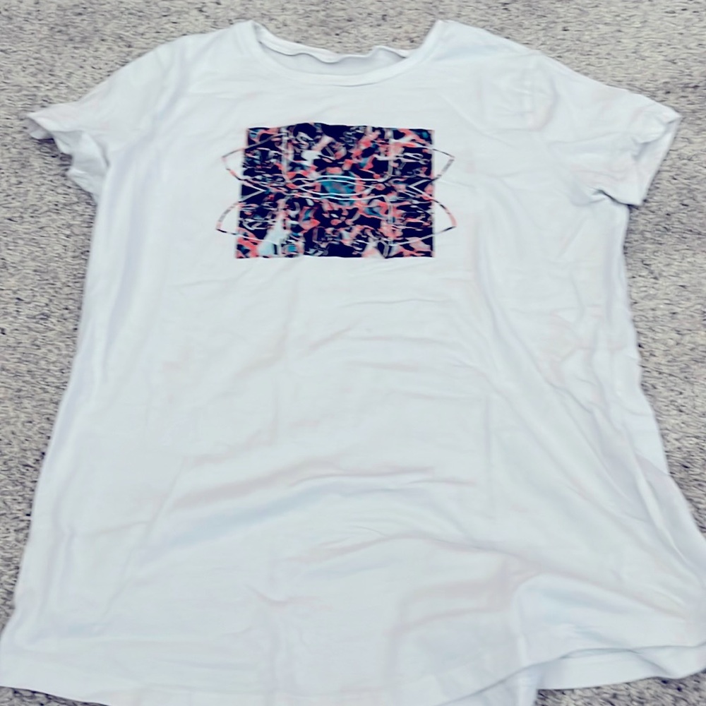 White under amor sports shirt
